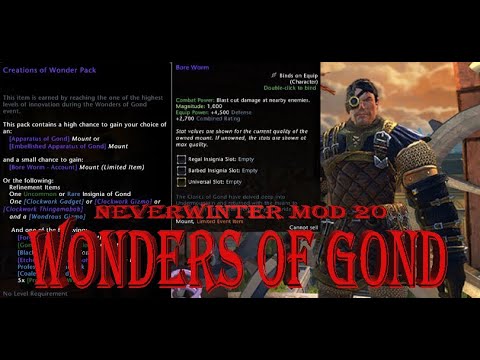 NEVERWINTER MOD 20 - WONDERS OF GOND WITH NEW MOUNT / Beginners Guide for Wonders of Gond Event