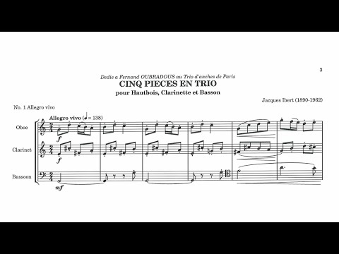Jacques Ibert: Cinq pièces en trio (1935)