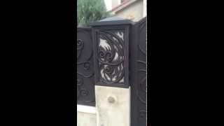 Pillars for gates. Iron work for gates. See that pillar.