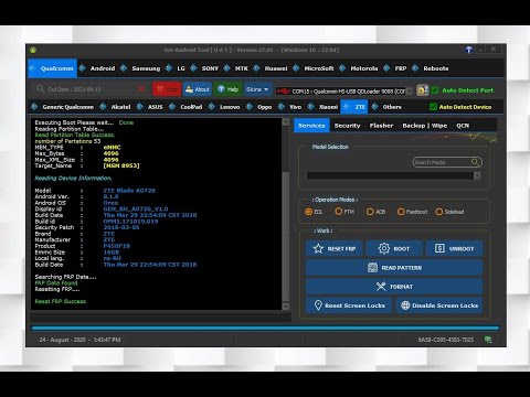 ZTE BLADE A7  A0720 Android 8.1.0 FRP Reset BY UAT TOOL
