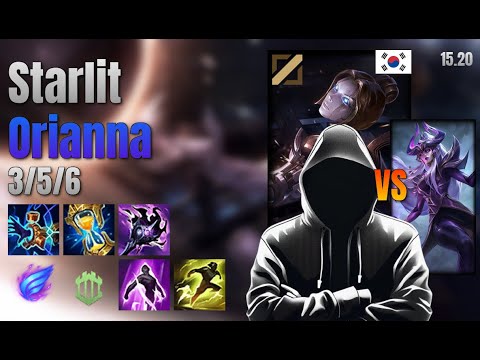 Starlit Mid Orianna vs Syndra lol KR solo rank Full Game 15.20 | Starlit 오리아나 vs 신드라