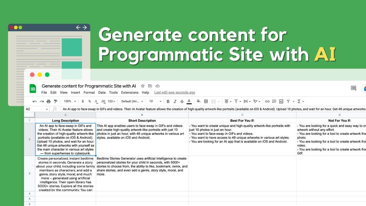 Generate content for Programmatic Site with AI