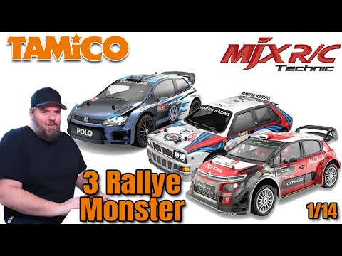 Real RC rally monsters from MJX R/C - VW Polo - Citroen C3 WRC and Lancia Delta in 1/14 RTR Hyper Go