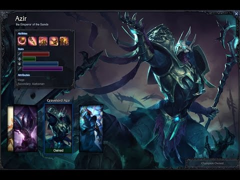 Gravelord Azir Skin Spotlight Gameplay 1080p HD League Of Legends