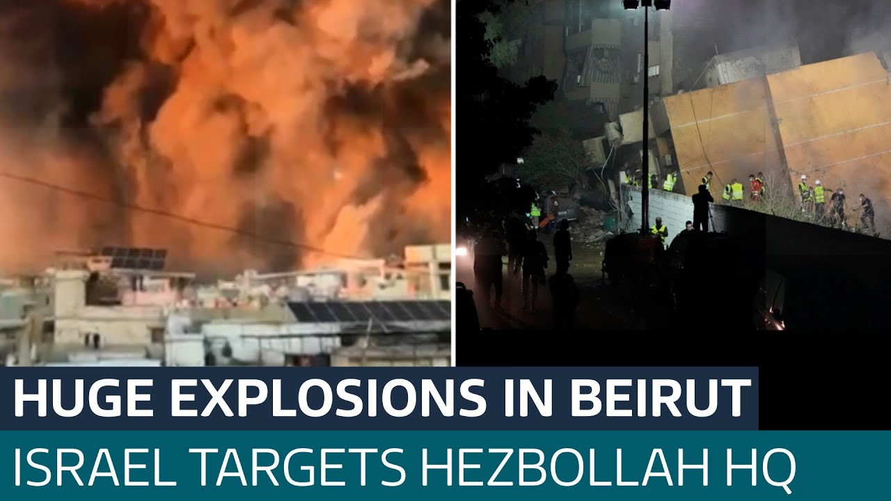 Hezbollah leader thought to be target of huge Israeli bombardment on Beirut | ITV News