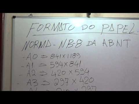 Padronização do papel ABNT NB8