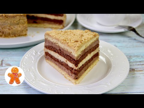 Оригинальный Домашний Торт с Простейшим Кремом и Красивым Разрезом
