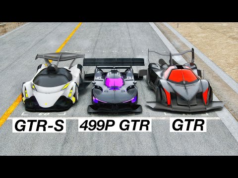 Ferrari 499P GTR vs Devel Sixteen GTR-S vs Devel Sixteen GTR at Special Stage Route X