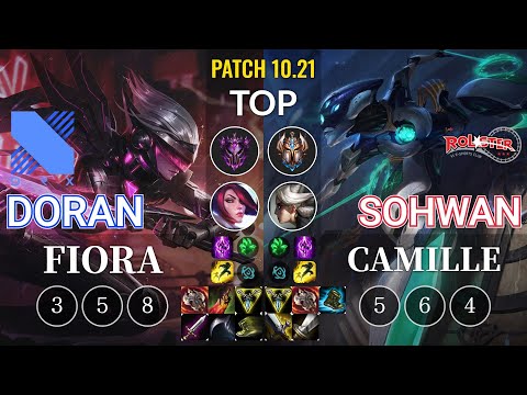 DRX Doran Fiora vs KT SoHwan Camille Top - KR Patch 10.21