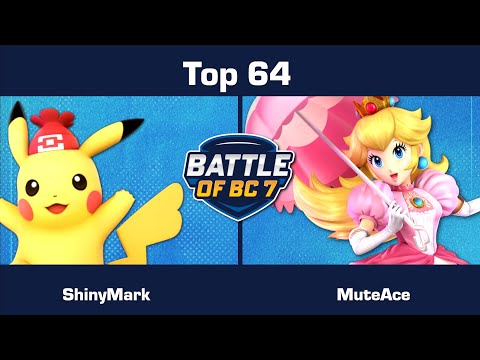 ShinyMark (Pikachu) vs MuteAce (Peach) - Top 64 - Ultimate Singles | BoBC7