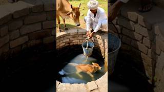 Brave Farmer Rescues Drown Calf! #humanity #cow #pets #animals #rescue
