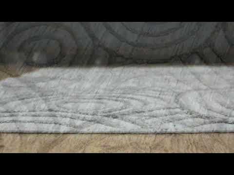 Hand Woven Overtufted Kilim Polypropylene 3'x5' Area Rug Geometric Light Gray