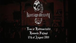Music video thumbnail preview for Karelian Warcry - Raskaat Askeleet ft. Neme (Live at Kulttuuritallit, Kouvola Finland) by Yö