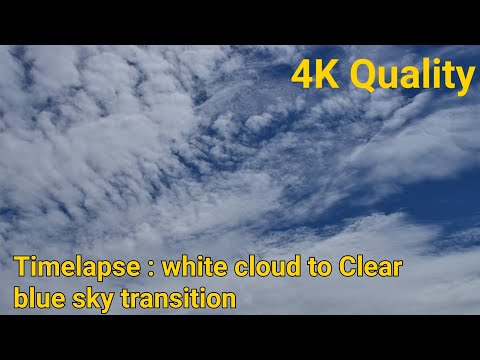 White Clouds to Clear Blue Sky transition | Time Lapse in 4K Quality