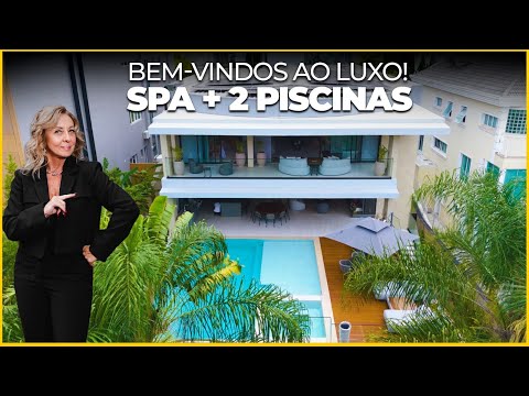 Casa à venda no Tamboré 2 com 5 suítes, duas adegas, elevador e vista permanente