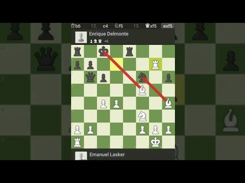 Korban Mentri Fenomenal oleh Emanuel Lasker vs Enrique Delmonte