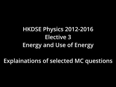 E3 - Energy and Use of Energy DSE MC 2012-2016