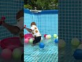 BIbi cleans the pool with stagnant water #monkey #monkeybibo #babymonkey #cute #shorts  #funny