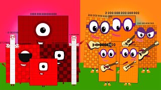 Looking For Numberblocks Band Alternative Cover team (1M-1Q) Vs (2M-2Q) [ Red or Orange ]