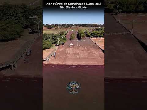 SÃO SIMÃO GOIÁS, PROJETO VISÃO AÉREA - ÁREA DE CAMPING E PIER DO LAGO AZUL.