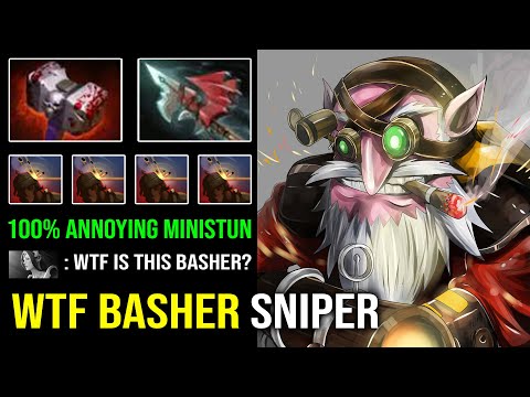 WTF Basher Sniper 100% Annoying Mini Stun Hard Carry EZ Counter Everyone 7.32c Dota 2