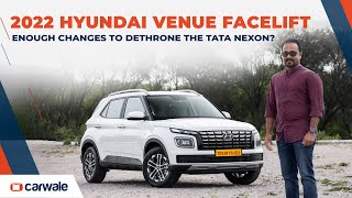 Hyundai Venue 2022 Facelift vs Tata Nexon | First Impressions and Detailed Look | CarWale - Video