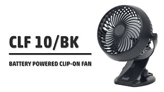 Akumulátorový štipcový ventilátor čierny, priemer 10cm