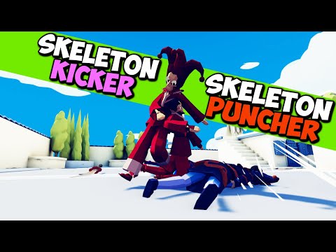 Skeleton Kicker & Skeleton Puncher vs Every Faction - TABS MODS GAMEPLAY