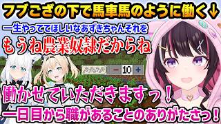 【#ホロ金策サバイバル2 】フブござの元で馬車馬のように働くあずきちw【AZKi 白上フブキ 風真いろは ホロライブ】