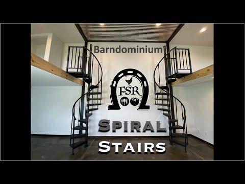 Duel DIY Spiral STAIRCASE INSTALL in our BARNDOMINIUM...
