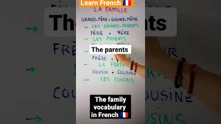 The family vocabulary in French 🇨🇵|Learn and speak french with Alain and Moh 👍🏽 🇨🇵 😀 #shorts