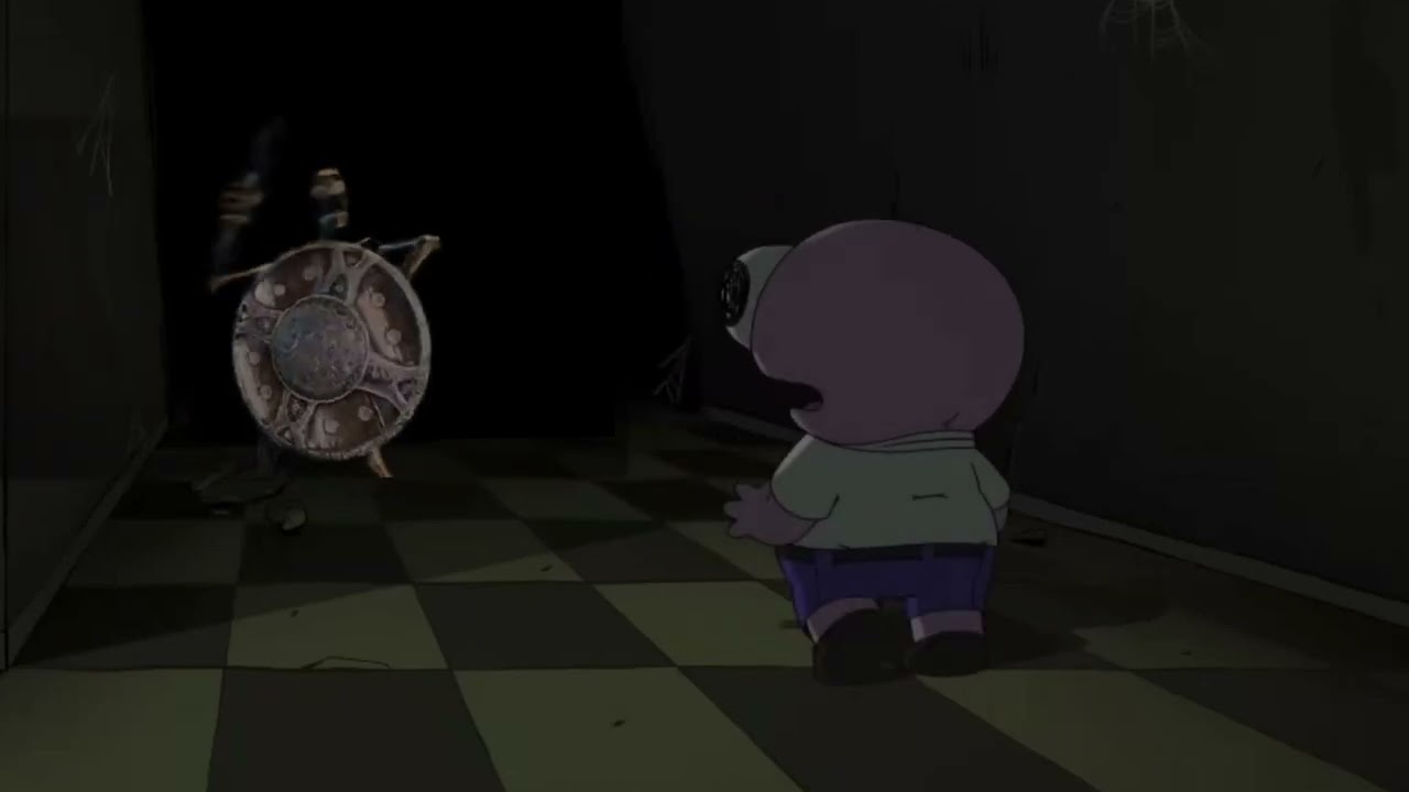 Pim Encounters The Skeleton Banging Shield