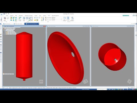 SOLID EDGE 2019 - WATER TANK - PARTS & ASSEMBLY - COFFEE MACHINE