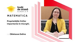 Proprietăţi ale liniilor importante ale triunghiului