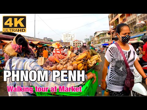 Phnom Penh Market Street Food Tour, walking at Phsar Daeum Kor Market, Cambodian Fresh Market