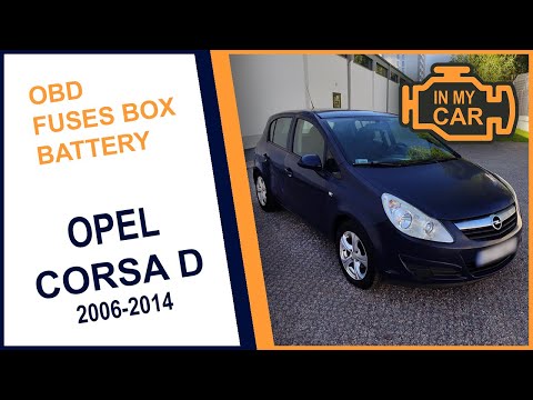 Where to find the diagnostic port OBD2, fuses box and battery in OPEL CORSA D [2006-2014]