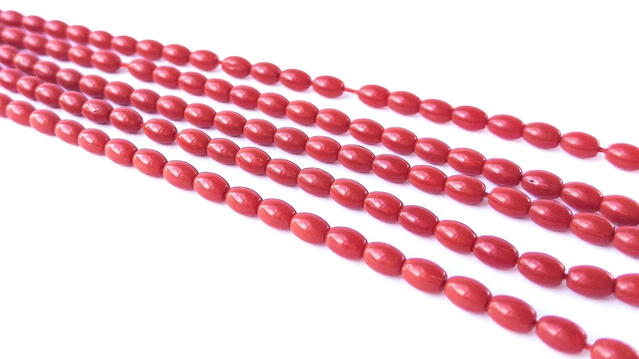 Taiwan Coral | Smooth Drum | 8mm X 5.8mm Bead Size | 40cm Strand Length video
