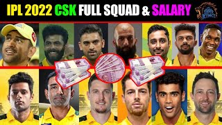 IPL 2022 Chennai Super Kings Full Squad & Salary List || #CSK IPL 2022 Team