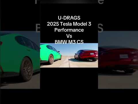 Thumbnail for U-DRAG RACE: Tesla Model 3 Performance vs. BMW M3 CS #bmw #tesla #model3 #m3 #dragrace by BMW M3, BMW, Car
