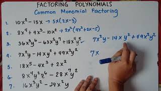 Factoring Polynomials | Common Monomial Factoring | Explained in Detailed| |