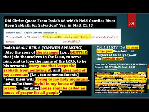 Did Christ Quote From Isaiah 56 that Gentiles Must Keep Sabbath for Salvation? What About Paul?