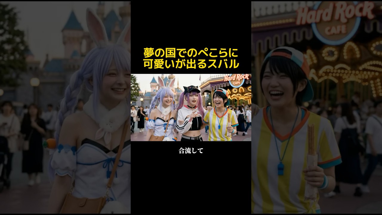 夢の国でのぺこらの意外な一面に、可愛いが出ちゃうスバル⁉️兎田ぺこら / 大空スバル / 常闇トワ / ムーナ / イオフィフティーン / リス #hololive #ホロライブ 【切り抜き/実写化】