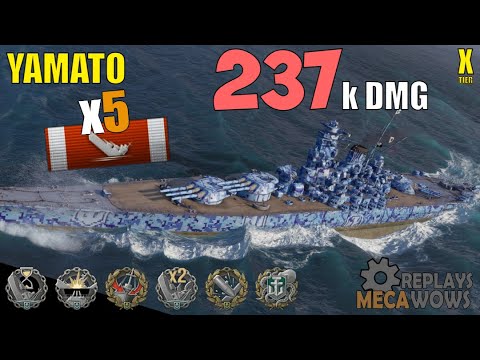 Yamato 5 Kills & 237k Damage | World of Warships Gameplay