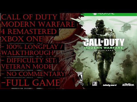 COD Modern Warfare 4 Remastered Xbox One (Veteran) Full Game 100% Walkthrough (No Commentary)