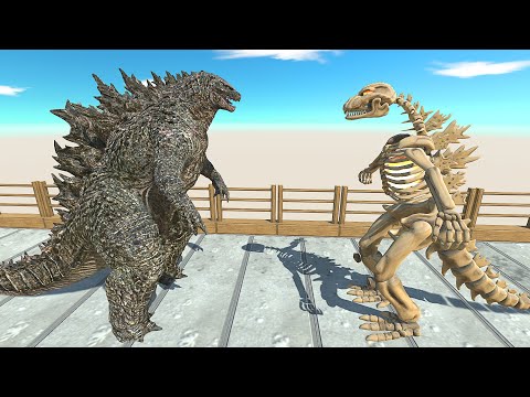 GODZILLA2021 vs GODZILLA SKELETON DEATH RUN - Animal Revolt Battle Simulator