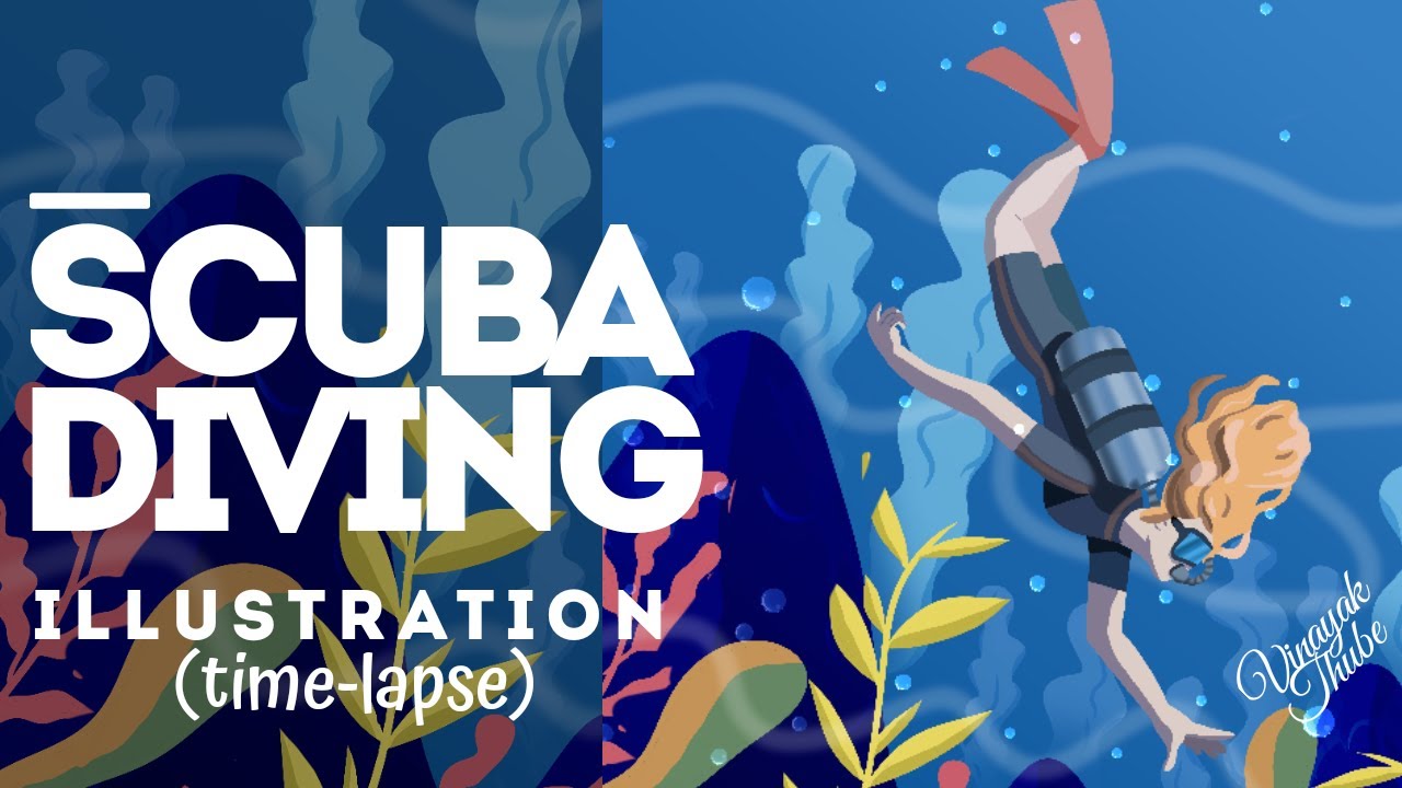 Scuba Diving | Illustration (time-lapse) | Vindrawins