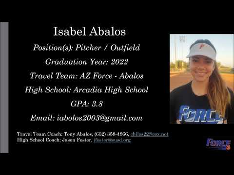 Isabel Abalos Softball Skills Video - 2022 Pitcher Outfield