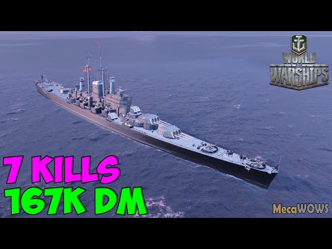 World of WarShips | Des Moines | 7 KILLS | 167K Damage - Replay Gameplay 1080p 60 fps