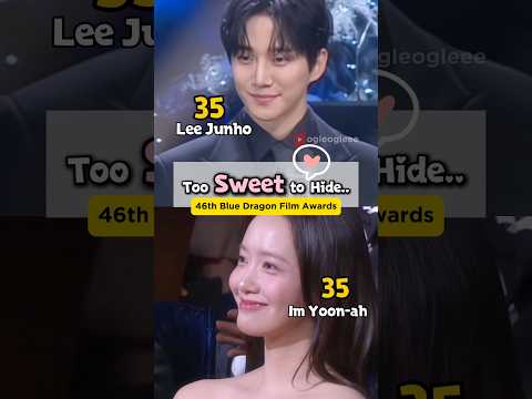 YoonA & Junho’s Award Show Eye Contact… Heart-stopping!🩷🤭#yoona #leejunho #bluedragonawards
