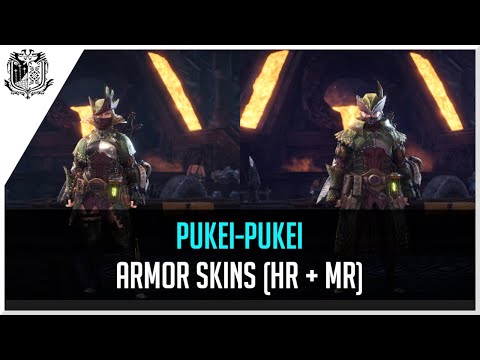 Monster Hunter World - All Pukei-Pukei Armor Skins | Male, Female, HR, MR | Preview